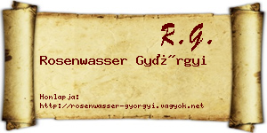 Rosenwasser Györgyi névjegykártya